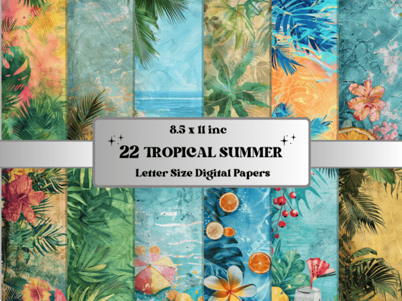 Download Tropical Summer Collage Journal Paper - Premium Bundle