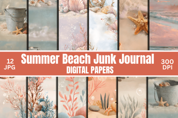 Download Summer Ocean Beach Junk Journal Pages - Premium Bundle