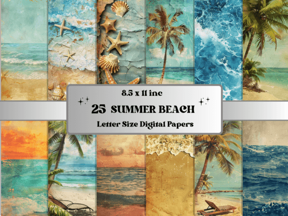 Download Summer Beach Collage Journal Paper - Premium Bundle