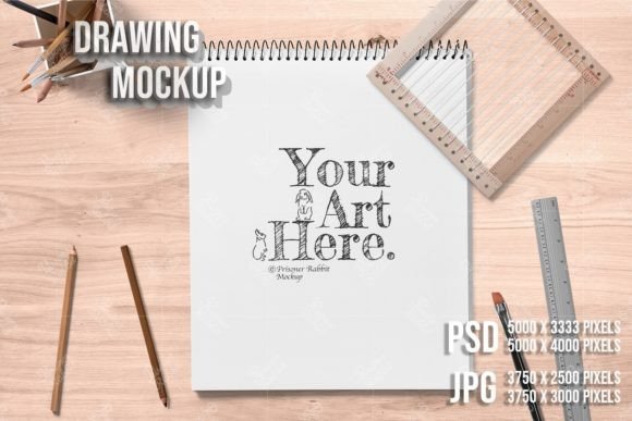 Download Large Drawing Pad Notepad Mockup PSD JPG - Premium Resources