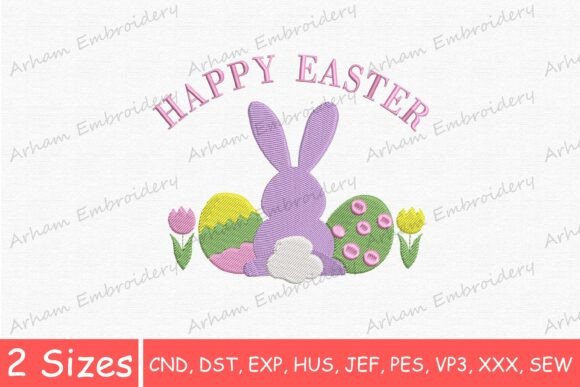 Download Happy Easter Bunny with Eggs and Tulips - Happy Collection